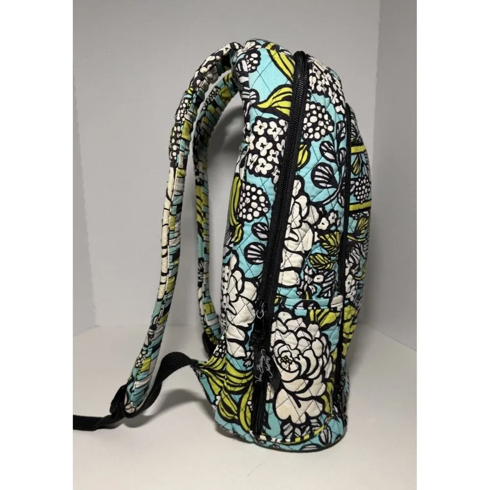 Vera Bradley Island Blooms Laptop Computer Backpack Pockets & Compartments